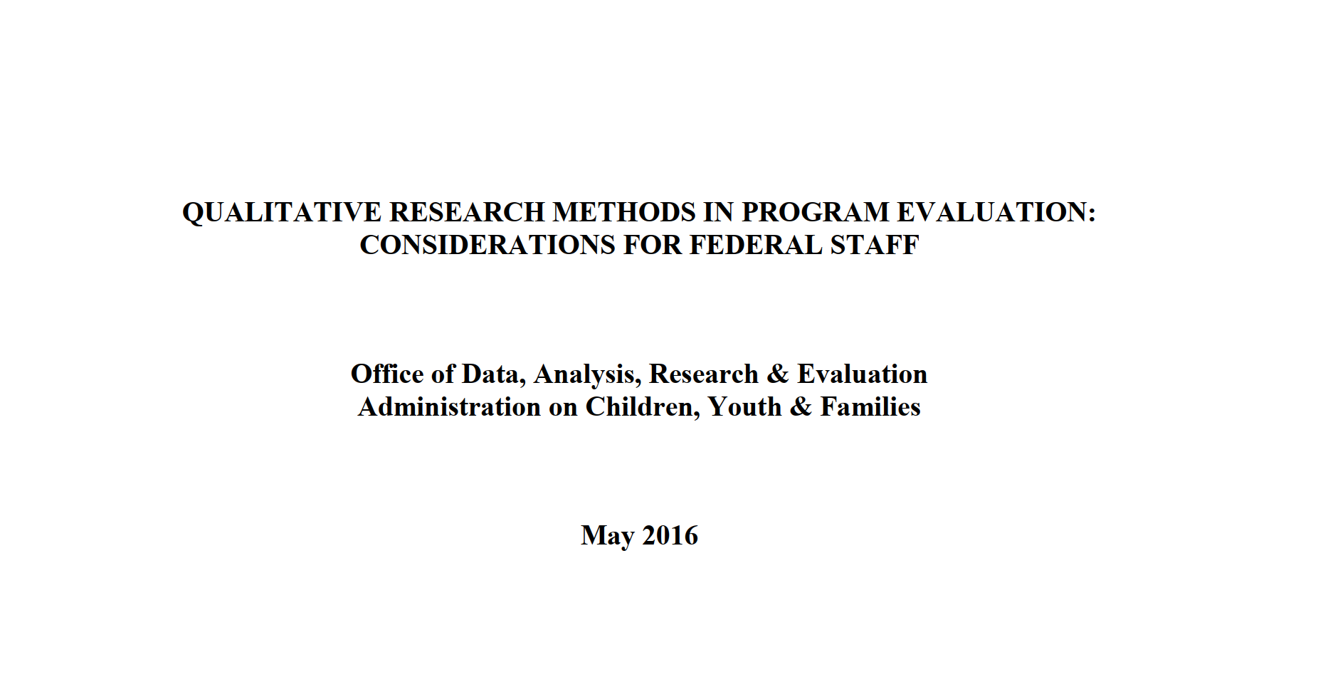 Qualitative Research Methods in Program Evaluation | E. Health Network